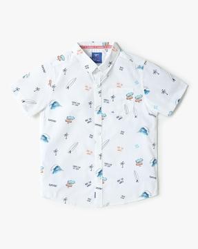 boys printed regular fit shirt