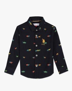 boys printed regular fit shirt