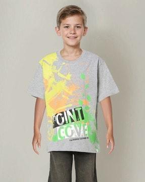boys printed relaxed fit crew-neck t-shirt