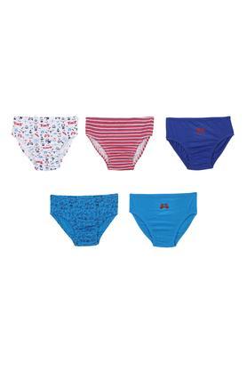 boys printed solid and striped briefs - pack of 5 - multi
