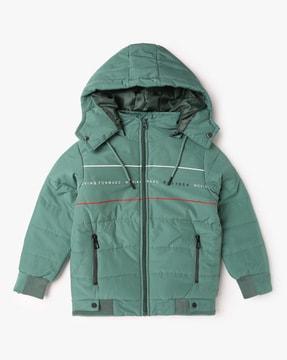 boys quilted zip-front jacket