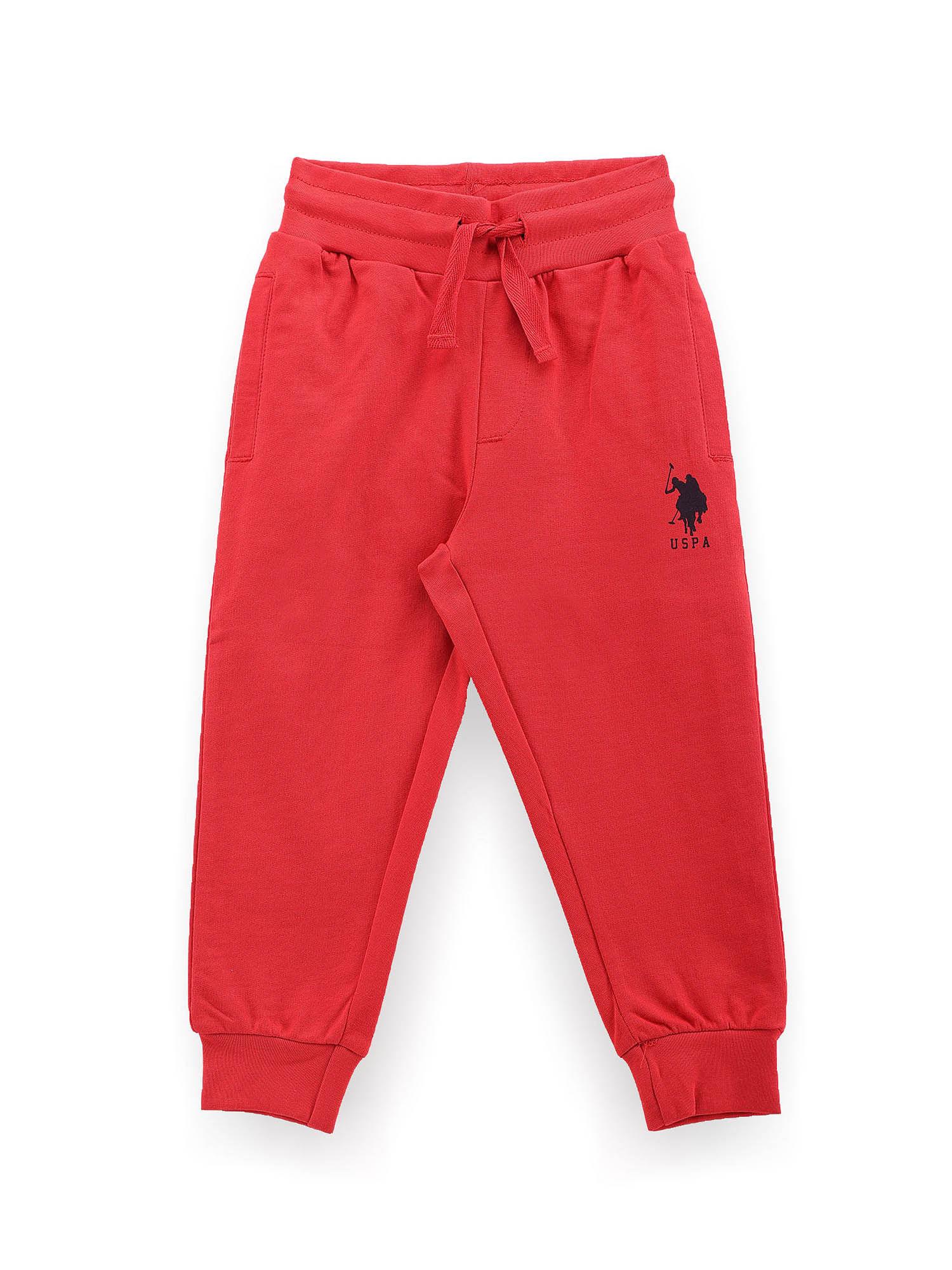 boys red drawstring waist joggers