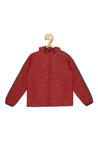 boys red graphic print regular fit jacket