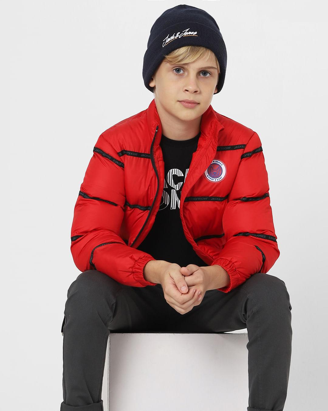 boys red puffer jacket