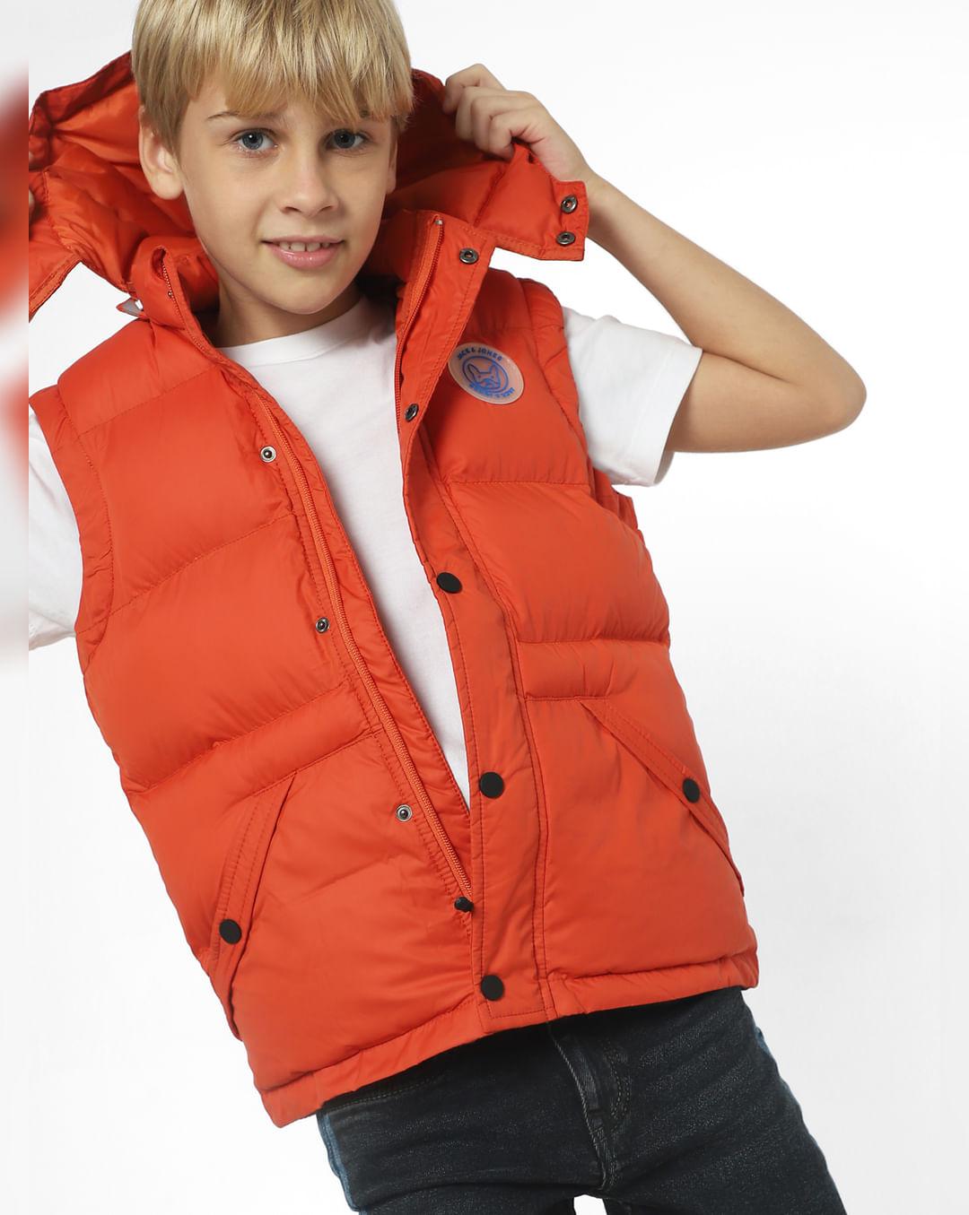 boys red puffer vest