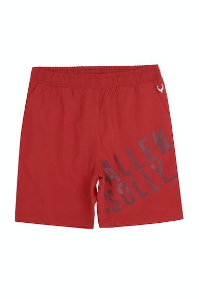 boys red regular fit solid shorts