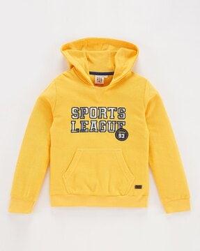 boys regular fit embroidered hoodie