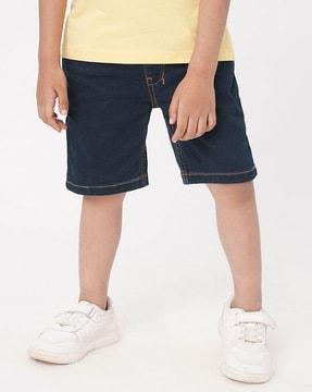 boys regular fit fit shorts with patch pockets