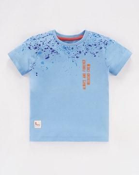 boys regular fit half sleeves crew-neck t-shirt