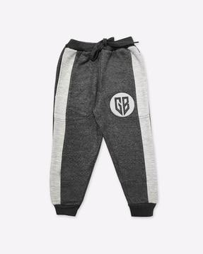 boys regular fit joggers with contrast tapping