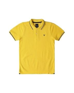 boys regular fit polo t-shirt with logo embroidery