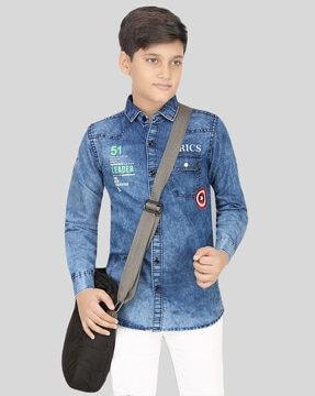 boys regular fit shirt with patch pocket