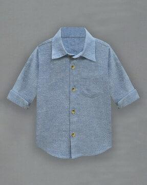 boys regular fit shirt with patch pocket