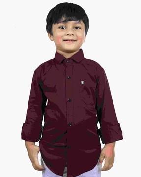 boys regular fit shirt with patch pocket