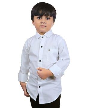 boys regular fit shirt with patch pocket