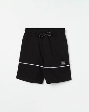 boys regular fit shorts with contrast tiping