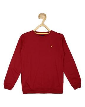 boys regular fit sweatshirt with logo embroidery