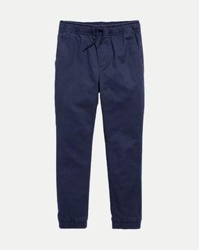 boys relaxed fit flat-front pants with drawstring waist