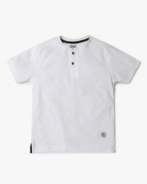 boys relaxed fit henley-neck t-shirt