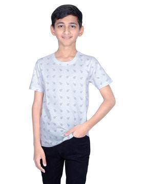 boys relaxed fit micro print t-shirt