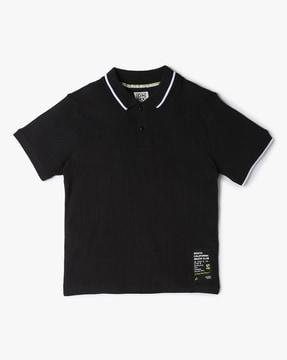 boys ribbed relaxed fit polo t-shirt