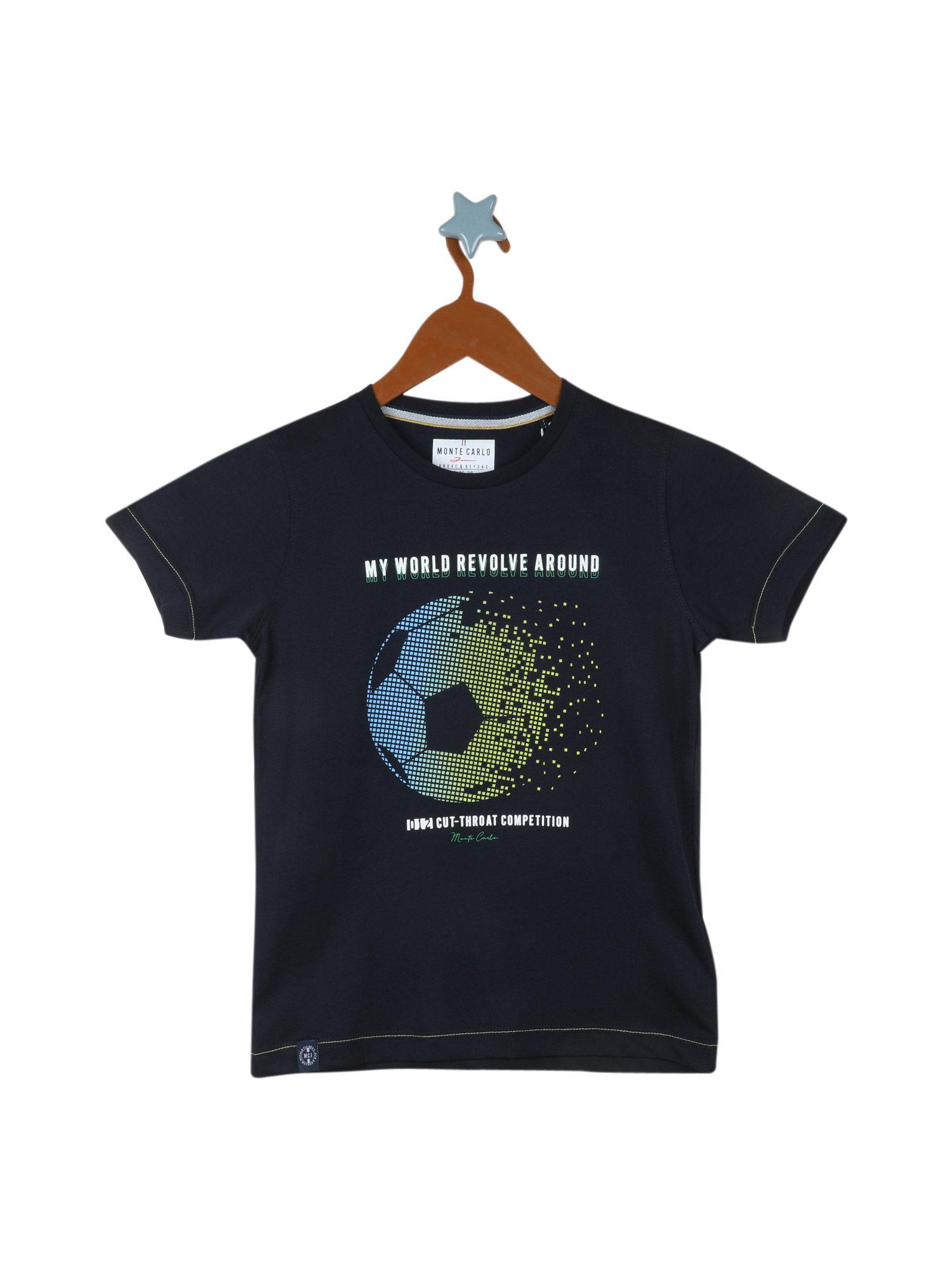 boys round neck dark navy t-shirt