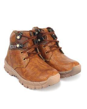 boys round-toe ankle-length boots