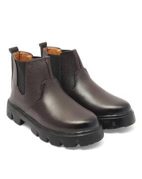 boys round-toe slip-on boots