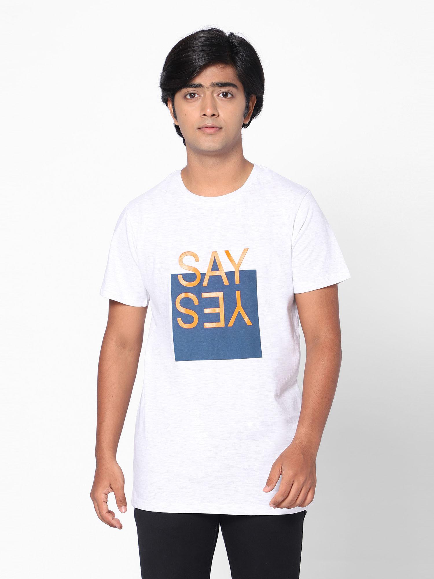 boys say yes graphic tee white