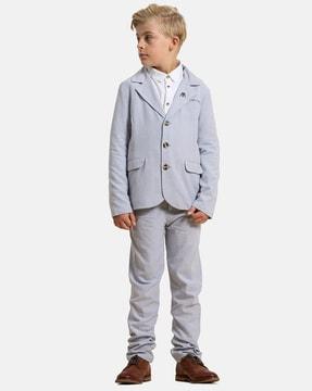 boys single-breasted blazer with notched lapel