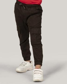 boys slim fit flat-front joggers with cargo pockets