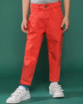 boys slim fit flat-front trousers