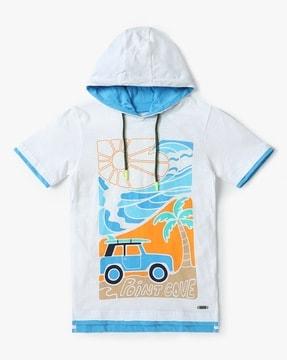 boys slim fit hooded t-shirt