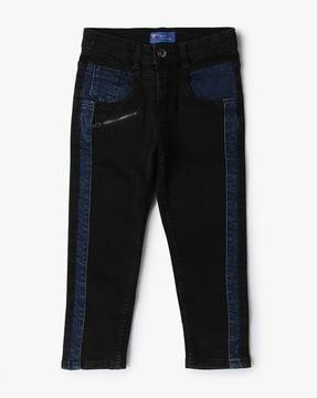 boys slim fit jeans with contrast panel