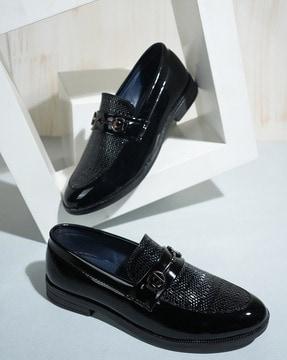 boys slip-on loafers with meatal accent
