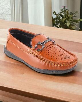 boys slip-on loafers with stitched detail