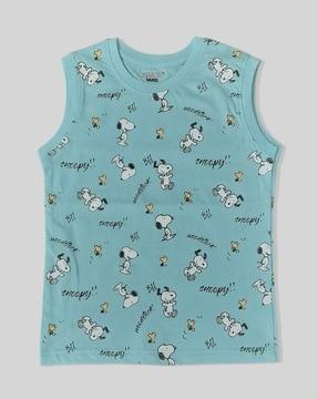 boys snoopy print regular fit t-shirt