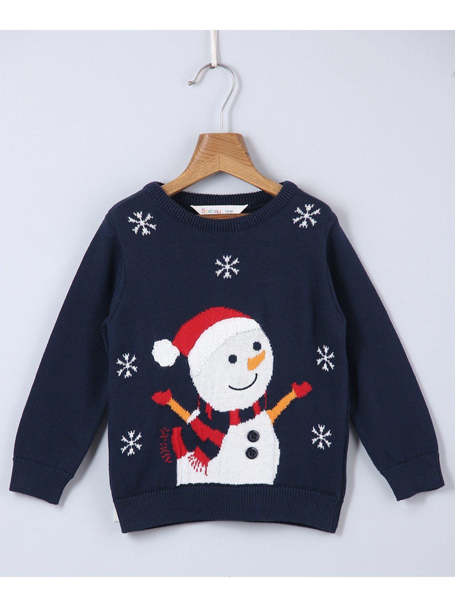 boys snowman embroidered sweater