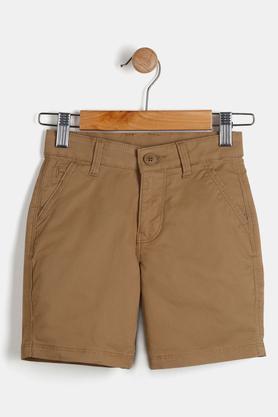 boys solid chino shorts - camel