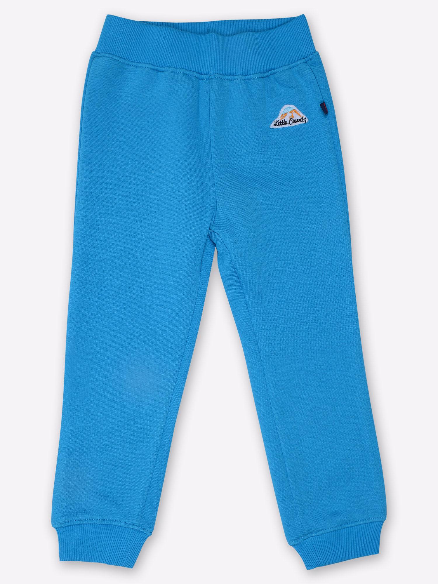 boys solid joggers track pant - blue