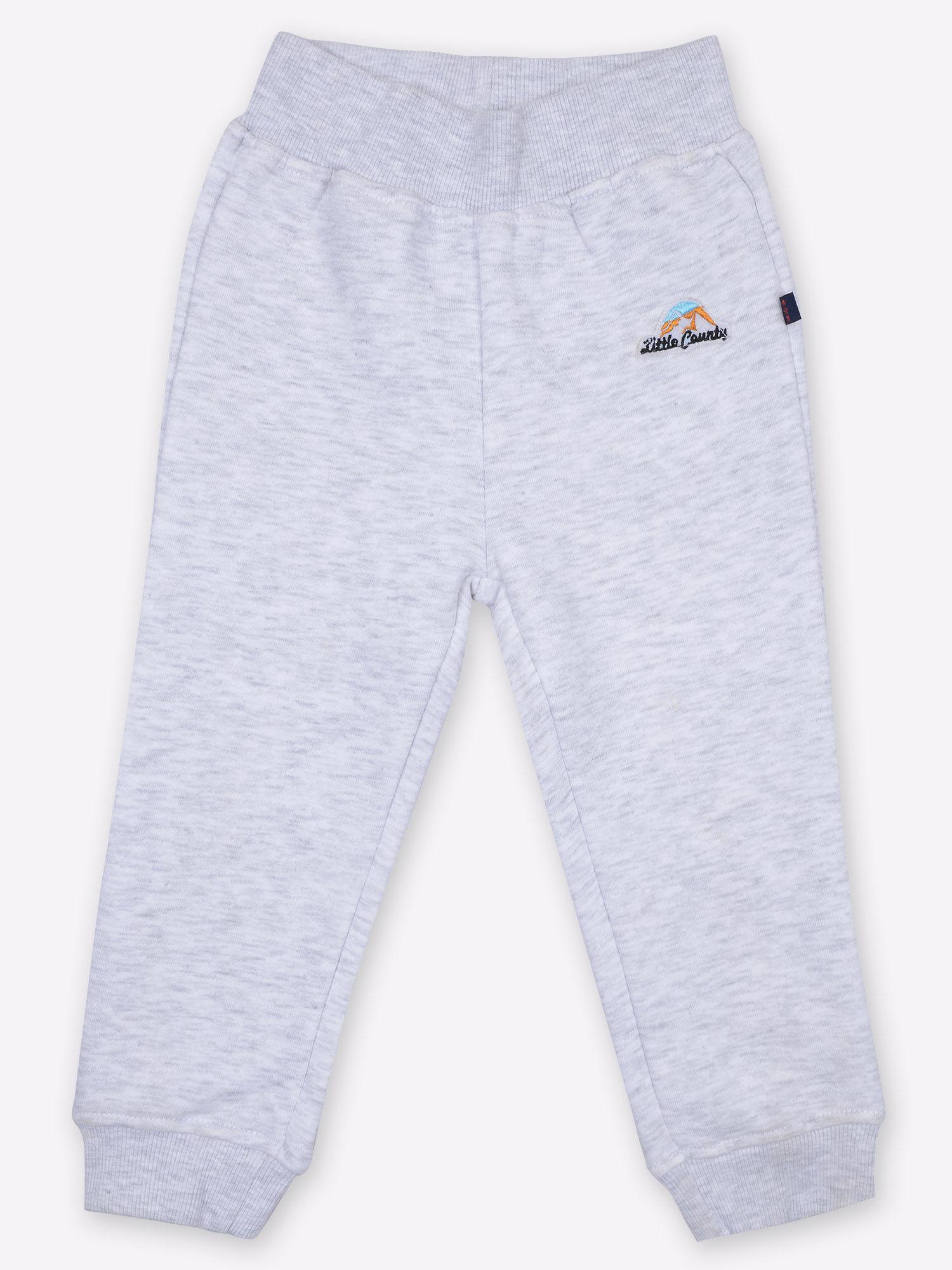 boys solid joggers track pant - grey