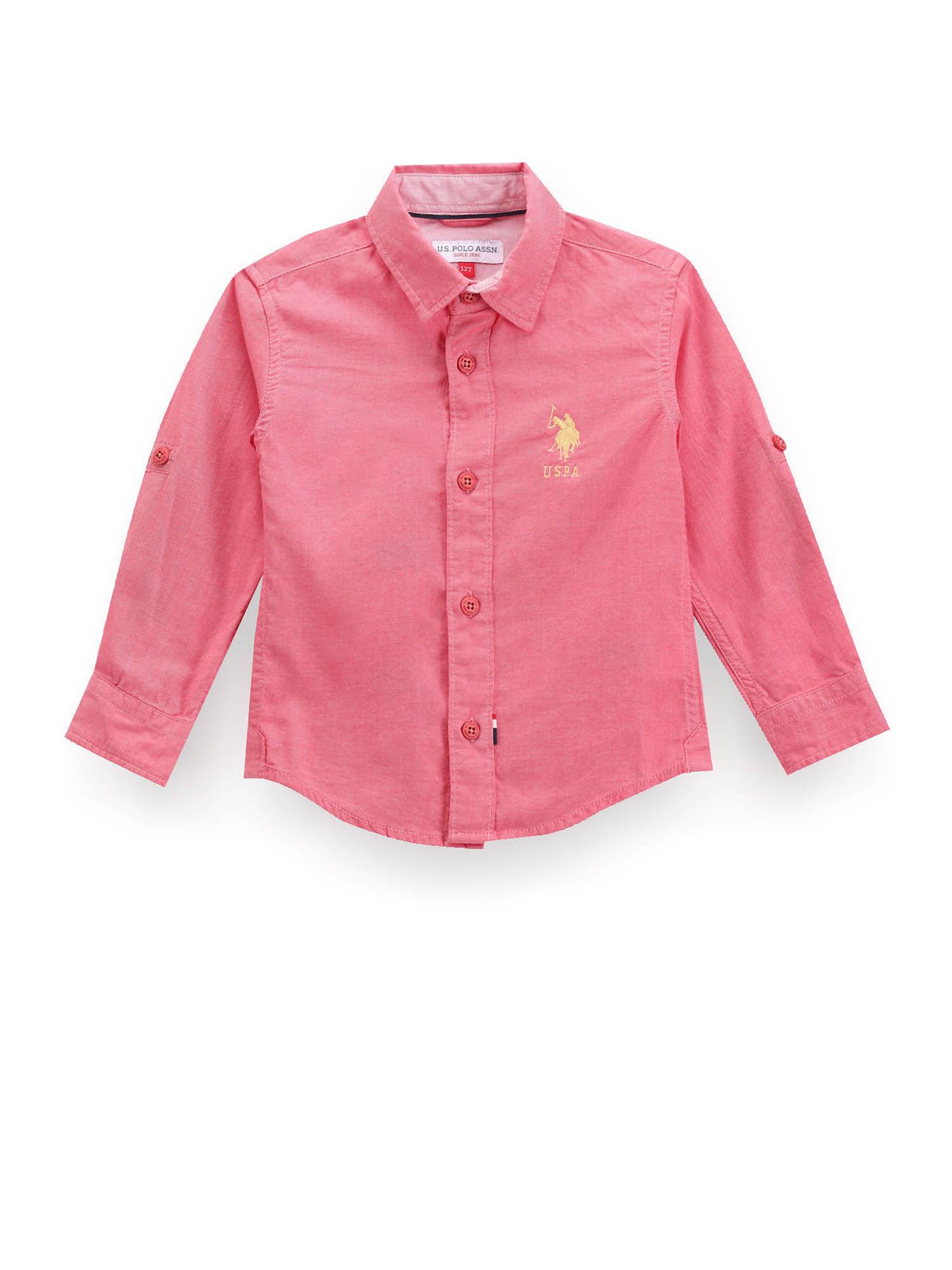 boys solid twill cotton shirt