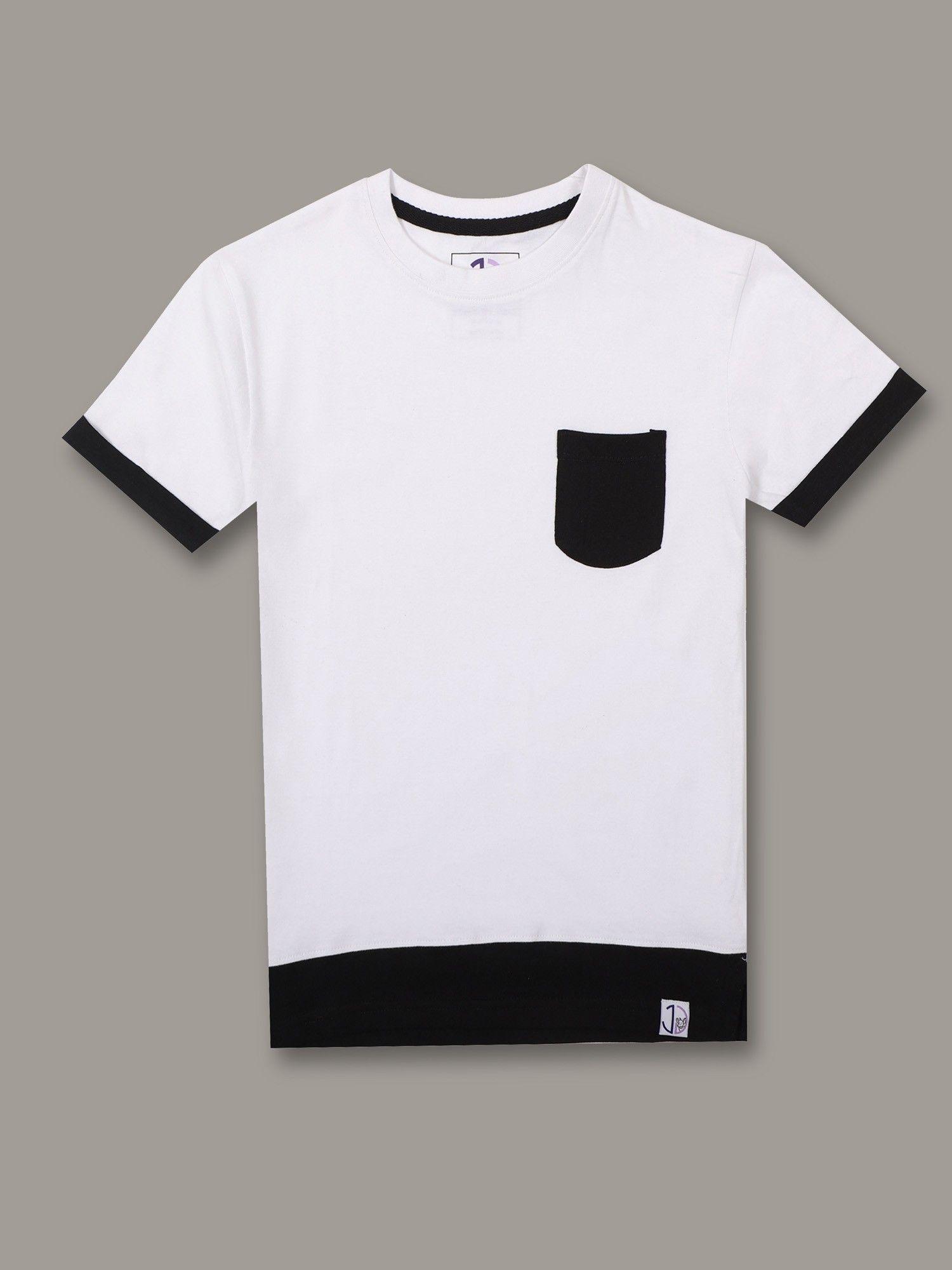 boys solid white longline drop shoulder t-shirt