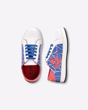 boys spiderman print lace-up shoes