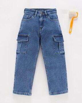 boys straight fit cargo denim jeans