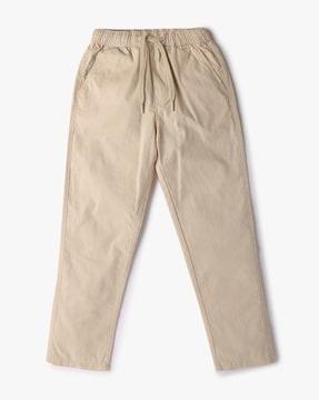 boys straight fit flat-front cotton trousers