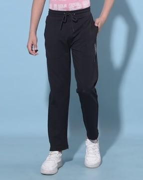boys straight track pants with insert pockets