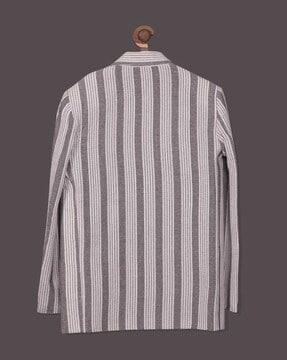 boys striped blazer with welt pocket