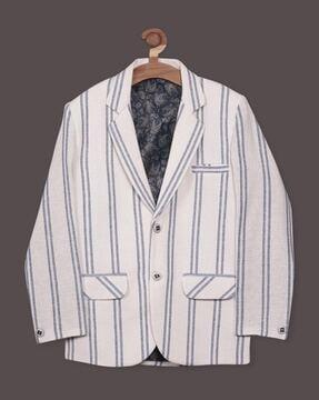 boys striped blazer with welt pocket