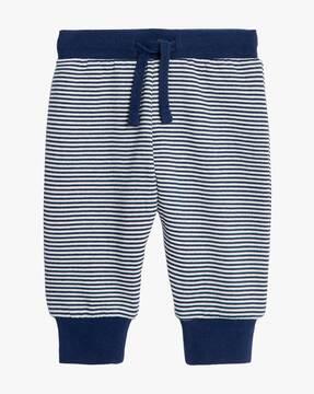 boys striped joggers with drawstring waist